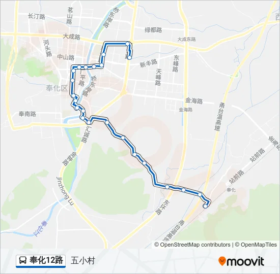 公交奉化12路的线路图