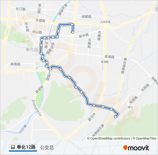 奉化12路 Bus Line Map