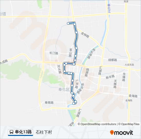 公交奉化13路的线路图