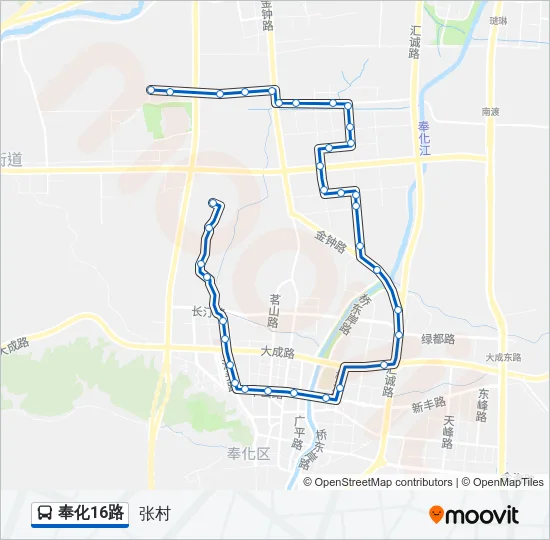 公交奉化16路的线路图