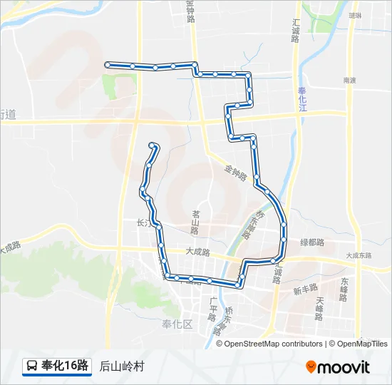 公交奉化16路的线路图
