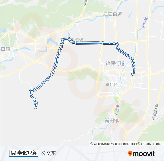 公交奉化17路的线路图