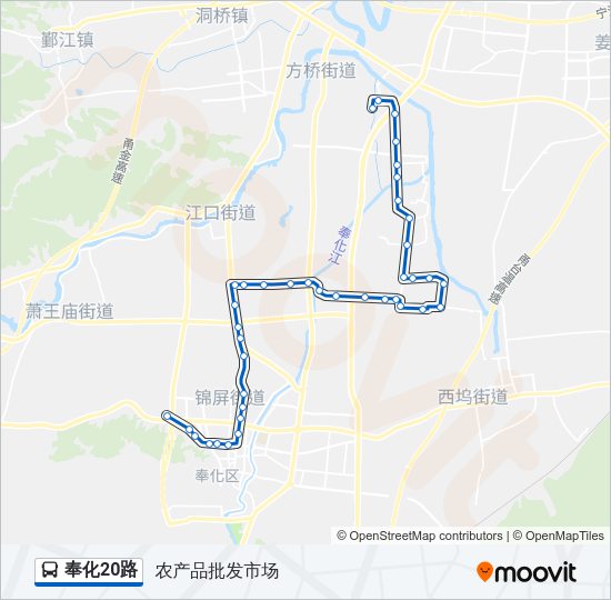 公交奉化20路的线路图