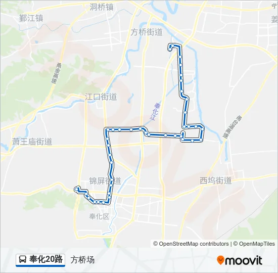 公交奉化20路的线路图