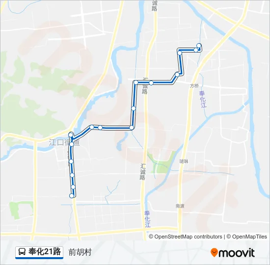 公交奉化21路的线路图