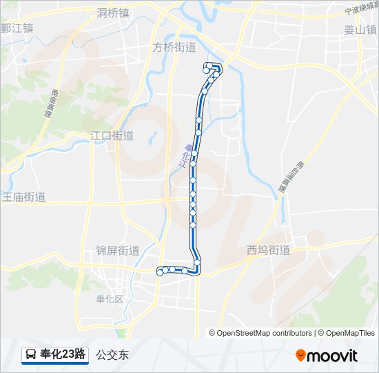 公交奉化23路的线路图
