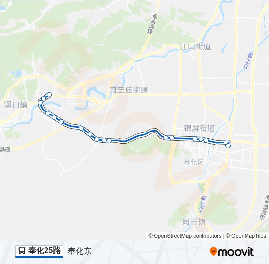 公交奉化25路的线路图