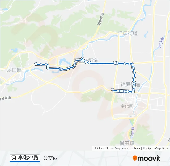 奉化27路 Bus Line Map