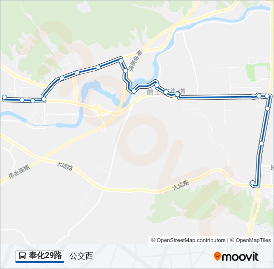 公交奉化29路的线路图