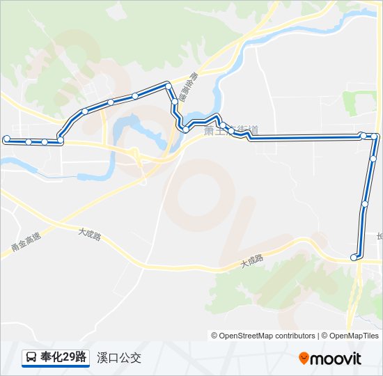公交奉化29路的线路图