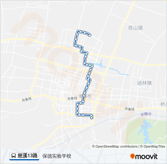公交慈溪13路的线路图