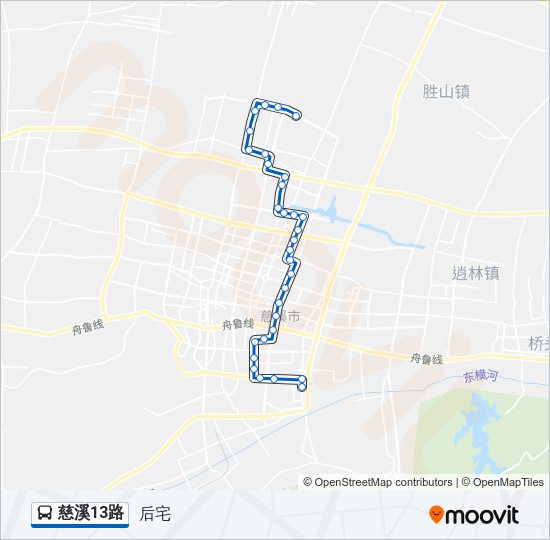 公交慈溪13路的线路图