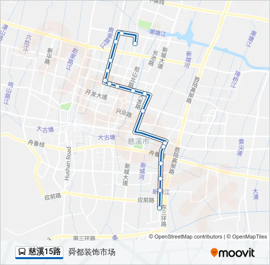 公交慈溪15路的线路图