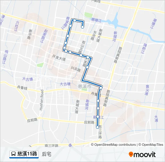 公交慈溪15路的线路图