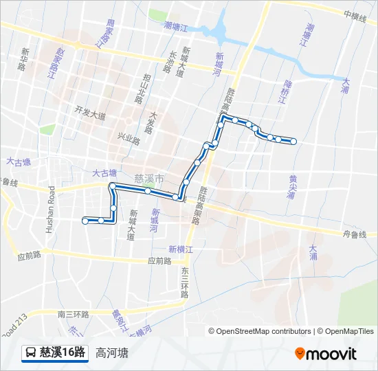 慈溪16路 Bus Line Map