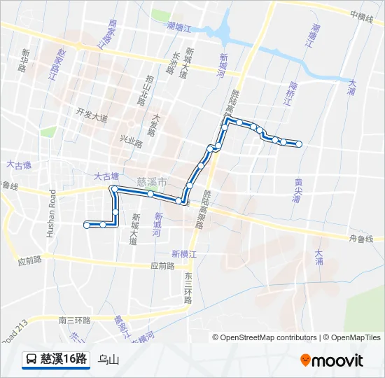 慈溪16路 Bus Line Map