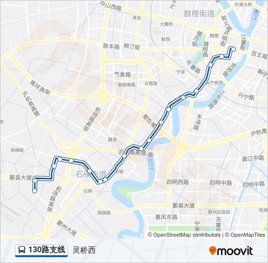 公交130支线路的线路图