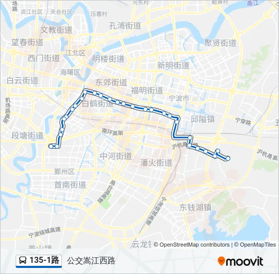 135-1路 Bus Line Map