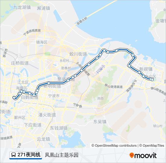 公交271夜间路的线路图