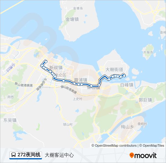公交272夜间路的线路图