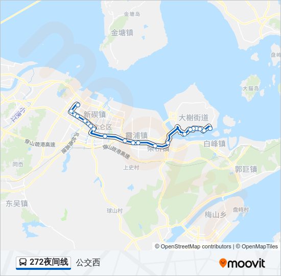 公交272夜间路的线路图