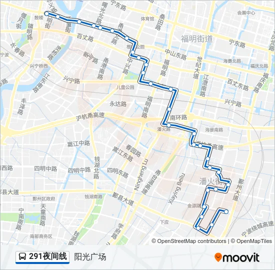 291夜间线 Bus Line Map