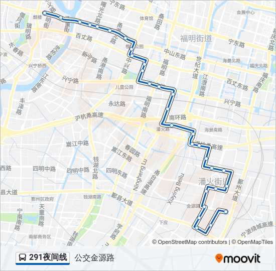 291夜间线 Bus Line Map