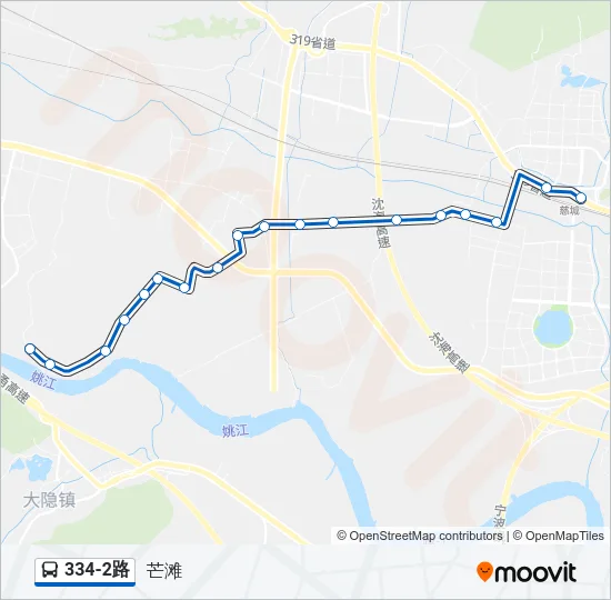 334-2路 Bus Line Map