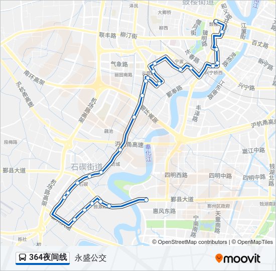 364夜间线 Bus Line Map