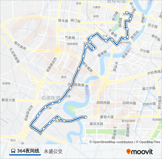 364夜间线 Bus Line Map