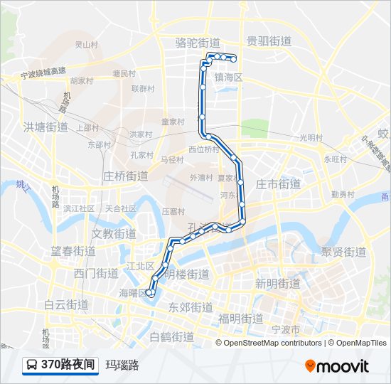 370路夜间 Bus Line Map