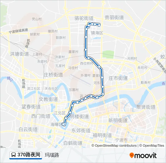 370路夜间 Bus Line Map