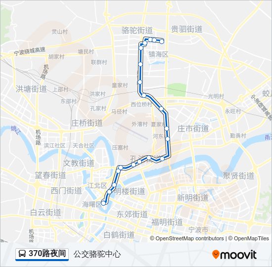 370路夜间 Bus Line Map