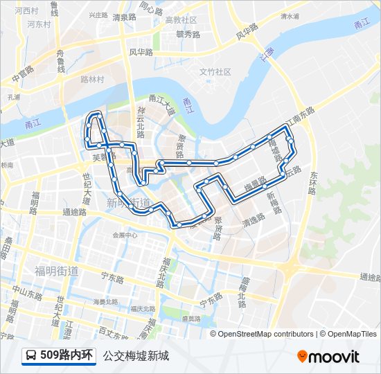 公交509内环路的线路图