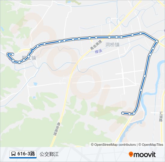 公交616-3路的线路图