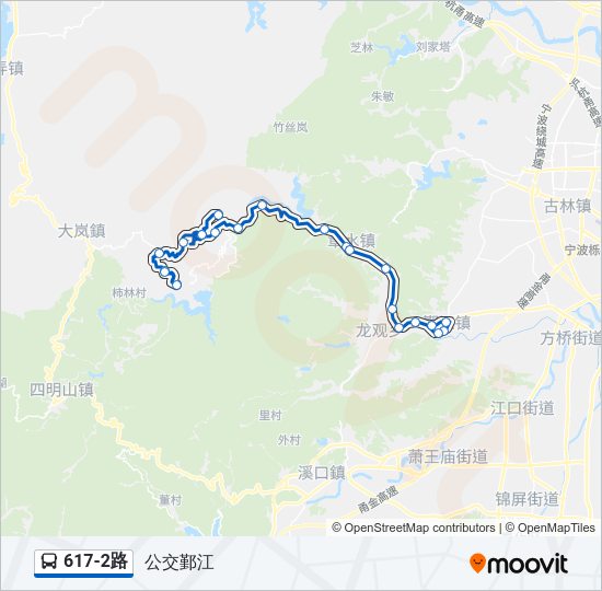 公交617-2路的线路图