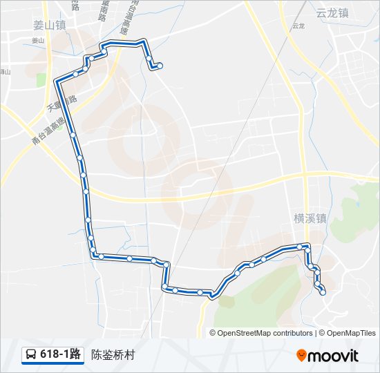 公交618-1路的线路图