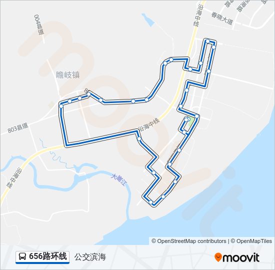 公交656环线路的线路图