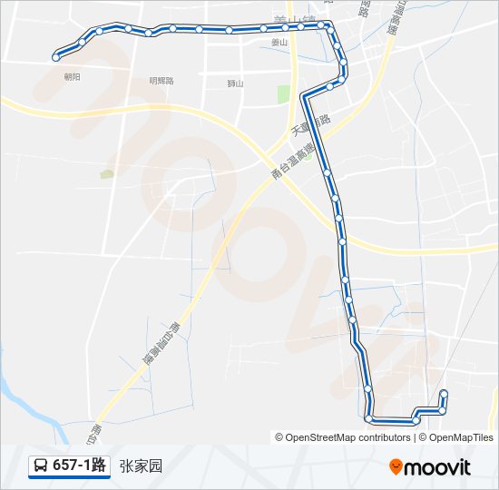 公交657-1路的线路图