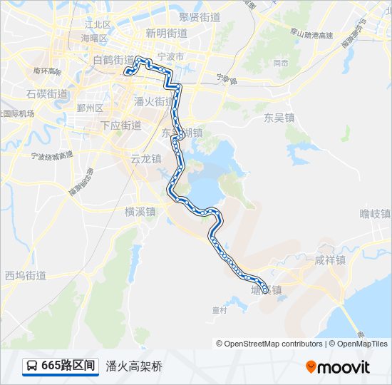 公交665区间路的线路图