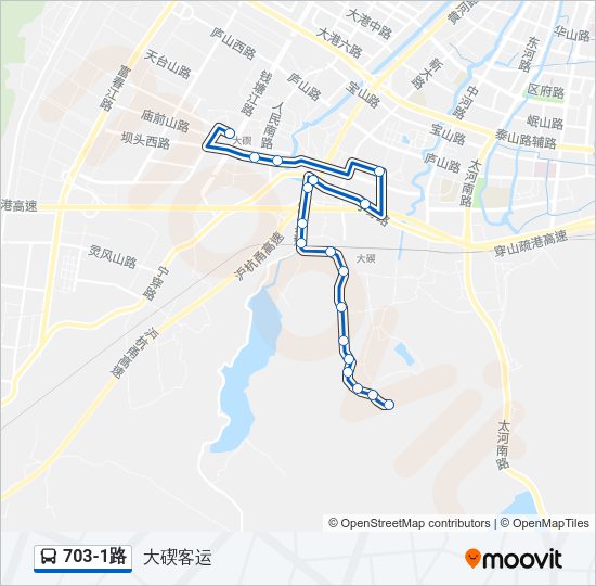 公交703-1路的线路图