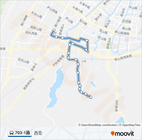 703-1路 Bus Line Map