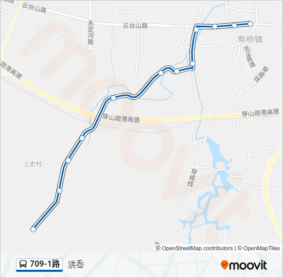 709-1路 Bus Line Map