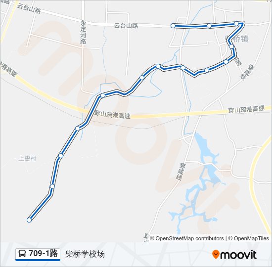 709-1路 Bus Line Map