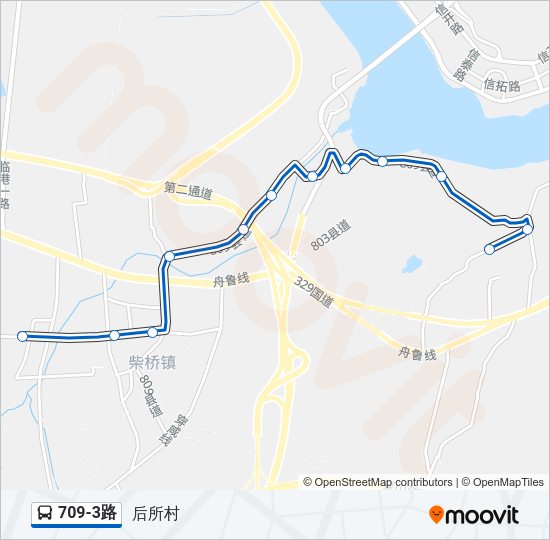 公交709-3路的线路图