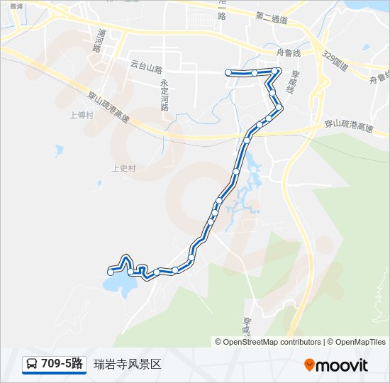 公交709-5路的线路图