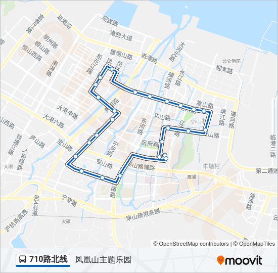公交710北线路的线路图