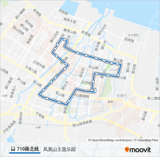 公交710北线路的线路图