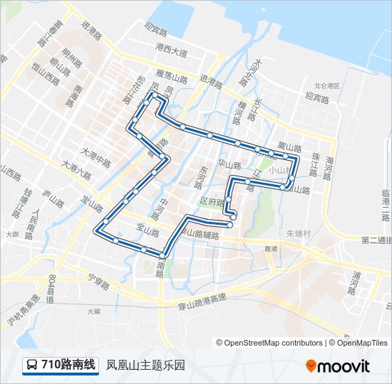 公交710南线路的线路图