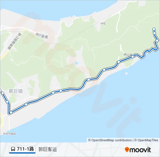 711-1路 Bus Line Map